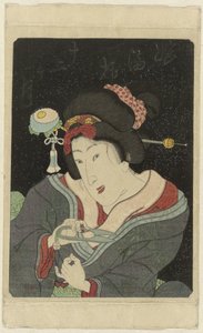 爪を切る女性 娘十二花月 今よ十二花月の内 作： Anonymous