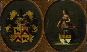 ピーター・コーテンとオルテンシア・デル・プラド夫妻の紋章付きの紋章、1625年 作： Anonymous
