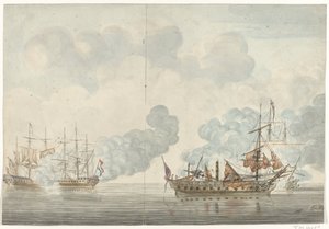 カディスの海戦、1781 年 作： Anonymous
