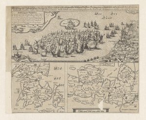 ゼースラッグ イン デ ソント、1658 年 Sündt でのオランダの訴訟の写真 / 10 月 29 日金曜日と 11 月 8 日の非常に血なまぐさい会議が続いた。 ……あお。 1658 (オブジェクトのタイトル) 作： Anonymous