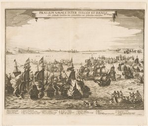 ベルトでのスウェーデンとデンマークの艦隊間の海戦、1644 Praelium navale inter Suecos et Danos / Ao. 1644 / Schlacht Zwieschen den Schwedischen und Dehnischen Schieffflota (オブジェクトのタイトル) を参照 作： Anonymous