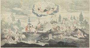 太陽神アポロが馬車に乗って空を横切る 作： Anonymous