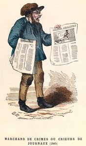 1845年の新聞配達人、エングレーヴィング、個人蔵 - パリの新聞配達人 作： Anonymous Anonymous