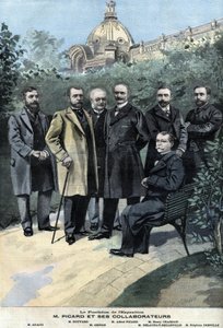 アルフレッド・ピカール、1900年の展覧会総監督、協力者のドローネイ・ベルヴィル、ステファン・ダルヴィル、ブーヴァール、グリゾン、フランソワ・アラゴとともに 作： Anonymous Anonymous