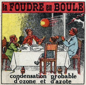 Atmospheric Electricite。ボールライトニング。1925年の匿名のイラスト。個人蔵。 作： Anonymous Anonymous