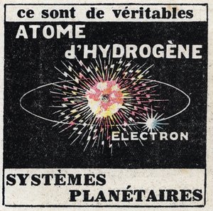 原子と科学。水素原子。1925年の匿名のイラスト。個人蔵。 作： Anonymous Anonymous