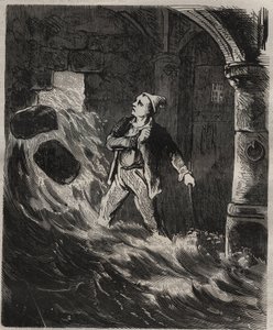 19世紀に行われたトゥーロン・バグネからの脱走未遂事件。ピエール・ザッコーネ（1817-1895）の「Histoire des bagnes depuis leur création à nos jours」（1877年）に掲載された版画（コロニア・ペナーレ-流刑地）。個人蔵。 作： Anonymous Anonymous