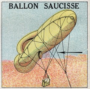 風船：バルーンソーセージ。1925年の匿名のイラスト。個人蔵。 作： Anonymous Anonymous
