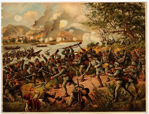 Bataille de la Drina (Bosnie, Serbie) 1914 - The Battle of Drina - Anonymous - 1914 - カラーリトグラフ - 39x52,2 - Private Collection 作： Anonymous Anonymous