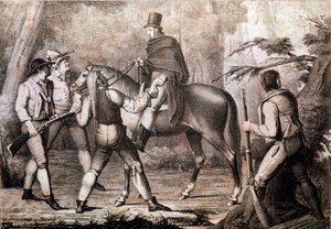 馬の旅人を襲う山賊たち 19世紀 版画 個人蔵 作： Anonymous Anonymous