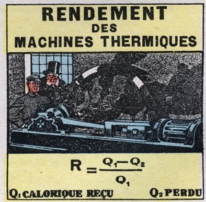 熱量測定：熱機械の効率。1925年の匿名のイラスト。個人蔵。