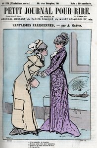 パリのカップルについての漫画。二人の女性が、夫の権限を超えて言っている。"あなたが来ることはわかっています。 作： Anonymous Anonymous