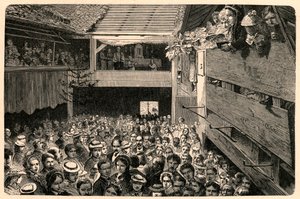 1874年にスイスのポラントリュイで行われたカトリック礼拝の祝典、写真をもとに作成。Louis-Eugene (Louis Eugene) Louvet著「Les Missions Catholiques au XIXeme Siecle」に掲載されたエングレーヴィング。個人蔵。