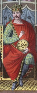 シャルル・ザ・バルド、西フランジア、イタリアの王、神聖ローマ皇帝、823年 - フランス王シャルル2世（823 - 877年）の肖像 「Usi e Costumi di Tutti i Popoli dell