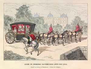 ルイ13世（1601年～1643年）の時代のコッヘ（最初の馬車） - フランスのルイ13世の時代の馬車 - 個人蔵 作： Anonymous Anonymous