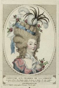 Coiffure Aux Charmes De La Liberte, Anonymous.銅版画、水彩画、1790年頃、個人蔵 作： Anonymous Anonymous