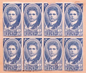 ピエトロ・マスカーニの肖像が描かれた記念切手（1898年