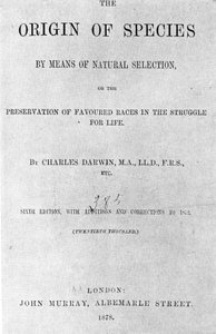 チャールズ・ダーウィン（1809-1882）の著書『種の起源』の表紙。1878年の版。 作： Anonymous Anonymous