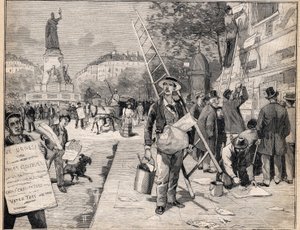 フランスの選挙期間中のディスプレイ。1893年8月20日の「Le Petit Parisien」に掲載されたエングレーヴィング。 作： Anonymous Anonymous