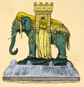 1840年に取り壊されたバスティーユ広場の象の噴水計画、エングレーヴィング、個人蔵 作： Anonymous Anonymous