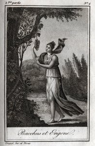 エリーゴとバッカス チャールズ・アルベール・ドゥムスティエ（1760-1801）の『Lettres a Emilie sur la mythologie』に掲載された1819年のエングレーヴィング。個人蔵。 作： Anonymous Anonymous
