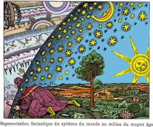 中世中期の世界システムを幻想的に表現。18世紀のイタリアの絵