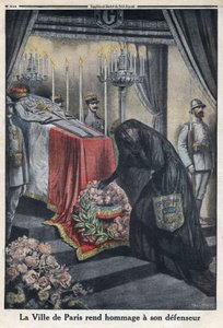 第一次世界大戦1914-1918（第14-18次大戦）。パリ市を防衛したジョセフ・シモン・ガリェニ将軍（1849-1916）へのパリ市の賛辞。Le Petite Journal "にて、1916年6月18日付。個人コレクション 作： Anonymous Anonymous