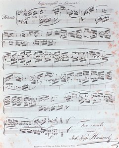 J・N・フンメルのピアノ教則本の最初のページ（19世紀 作： Anonymous Anonymous