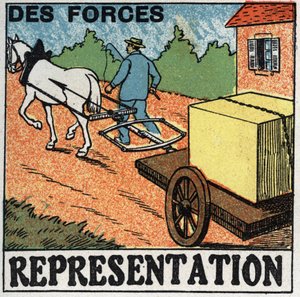 力：車を引く馬。1925年の匿名のイラスト。個人蔵。 作： Anonymous Anonymous