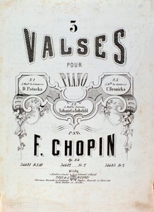 フレデリック・ショパン（1810-1849）の「ピアノのための3つのワルツ」の楽譜の冒頭部分 19世紀 個人蔵 作： Anonymous Anonymous