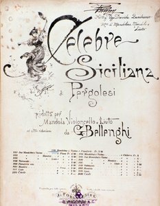 GB Pergolese作とされるCelebre sicilianaの楽譜の扉。 作： Anonymous Anonymous