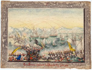Guerre russo-turque de 1828-1829 - The Russians crossed the Danube in 1828 - Anonymous - 1829 - Watercolour on paper - 22x30 - Private Collection 作： Anonymous Anonymous