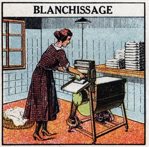 家庭でのエレクトリック・ライトの使い方：ホワイトウォッシュ。1925年の匿名のイラスト。個人蔵。 作： Anonymous Anonymous