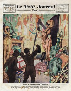1922年11月、イギリスの考古学者ハワード・カーターとカーナーヴォン卿が、ツタンカーメンの墓に初めて入った。 作： Anonymous Anonymous