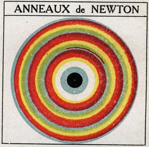 干渉：アイザック・ニュートン（1642-1727）の指輪。1925年の匿名のイラスト。個人蔵。 作： Anonymous Anonymous