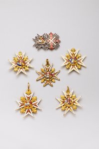 2つのシチリア王国（2つのシチリア） - 聖1月勲章 - 高：聖1月勲章のプレートと聖ゲオルギウスのコンスタンティヌス勲章のプレートで構成されたジュエル 作： Anonymous Anonymous