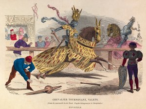 15世紀のパリで行われた馬上槍試合の騎士と従者たち - 彫刻 - 馬上槍試合の騎士と従者たち 作： Anonymous Anonymous