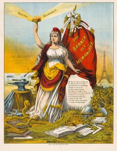 La deesse de la liberte avec marteau et enclume - The Goddess of Liberty with hammer and anvil - Anonymous - c. 1890 - カラーリトグラフ - Private Collection