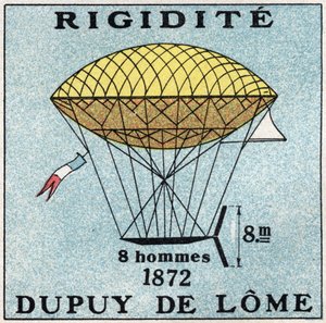 Henri Dupuy de Lome（1816-1885）が1872年に描いた「Les balloons: ballon haubanne」。1925年の匿名のイラスト。個人蔵。 作： Anonymous Anonymous
