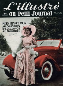 Lynne Lassal Miss France 1936年、自動車エレガンスコンテストにて。ジャーナル "L