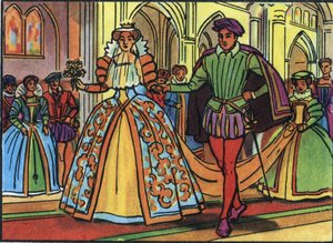 1558年、マリー・アイレ・スチュアート(1542-1587)とフランソワ2世(1544-1560)の結婚。Collection des souverains et chefs d