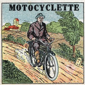 機械的牽引：オートバイ。1925年の匿名のイラスト。個人蔵。 作： Anonymous Anonymous