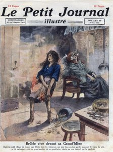 雑感：麻痺した祖母の前で生きる少女ブリュレの劇的な死。イラストは1921年5月29日の "Le petit journal illustrious "から引用。個人蔵 作： Anonymous Anonymous