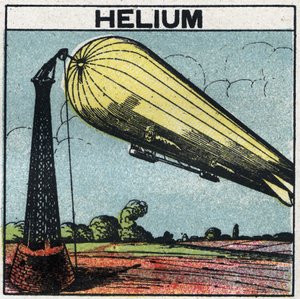 新しいガスの特性：ヘリウムで膨らむツェッペリン。1925年の匿名のイラスト。個人蔵。 作： Anonymous Anonymous