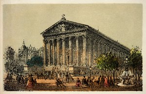 1874年のパリ。ラ・マドレーヌ教会 個人蔵