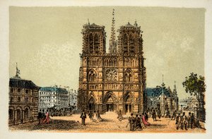 1874年パリ：ノートルダム寺院、個人蔵 作： Anonymous Anonymous