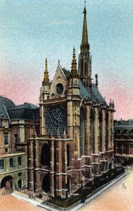 パリ：サント・シャペル（Sainte-Chapelle）の外観（13世紀、ゴシック建築）。パリ市の「芸術アルバム」に掲載されている1920年の写真。個人蔵。
