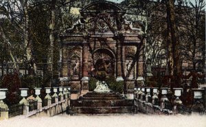 パリ：リュクサンブールの庭園にあるフォンテーヌ・メディシスの風景。1920年、パリ市の「芸術アルバム」に掲載された写真。個人蔵。 作： Anonymous Anonymous