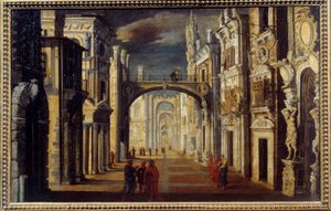 遠近法の室内画 フランソワ・デ・ノーム（モンス・デシデリオ）（1593-1644） 17世紀 日0,51x0,81m オルレアン、ボザール美術館 作： Anonymous Anonymous