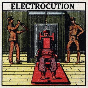 electriciteの生理的効果：アメリカの刑務官の中で電気椅子を使って死刑宣告の感電死を行う。1925年の匿名のイラスト。個人蔵。 作： Anonymous Anonymous